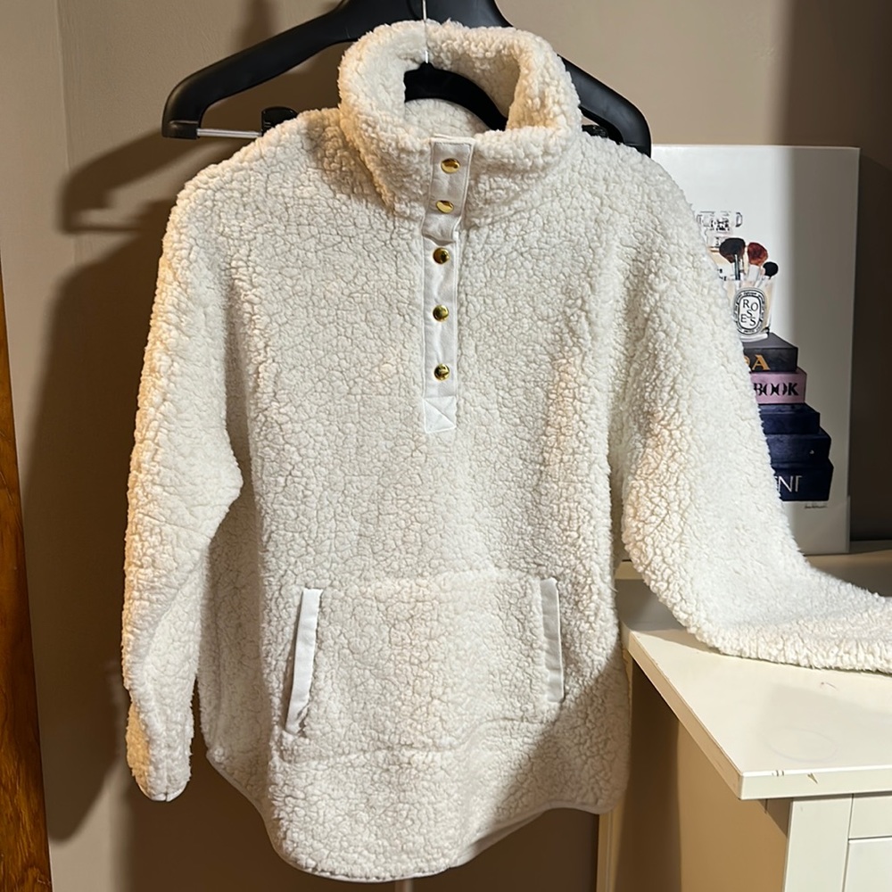 Ruby Rd Teddy Bear Sweater Cream sz L